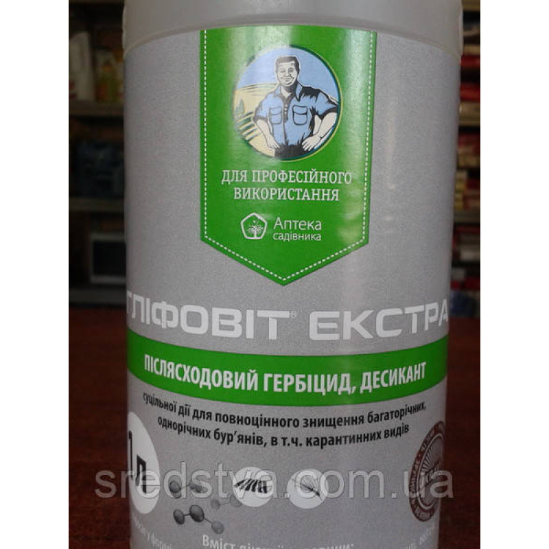 Гліфовіт Екстра 1000мл Гербіцид суцільної дії Укравіт