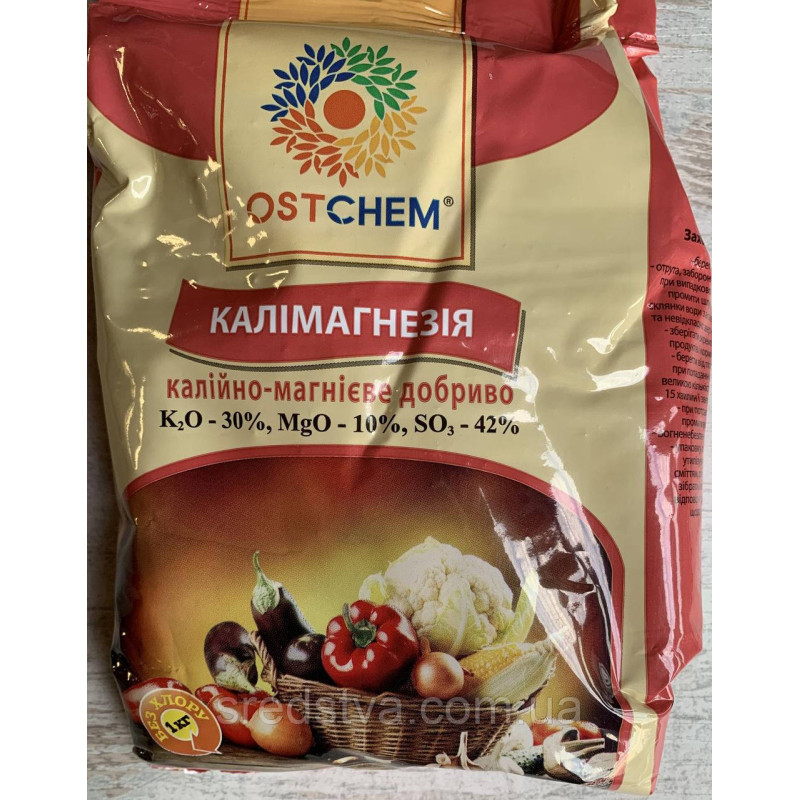 Калімагнезія 1кг Калійно-магнієве добриво K2O-30%, MgO-10%, So3-42%, OstChem