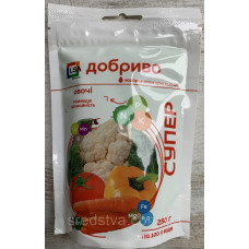 Супер Добриво 250г/100л Овочі, водорозчинне кристалічне, підвищує врожайність, Сімейний Сад
