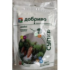 Супер Добриво 250г/100л Хвойні, водорозчинне кристалічне, попереджує пожовтіння, Сімейний Сад